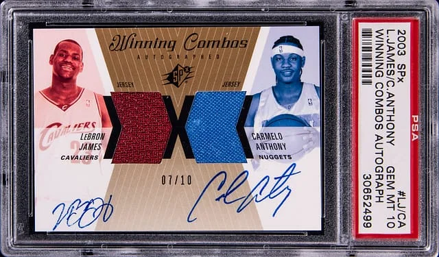 2003-04 Upper Deck SPx LeBron James/Carmelo Anthony Winning Combos Autograph #LJ/CA card image