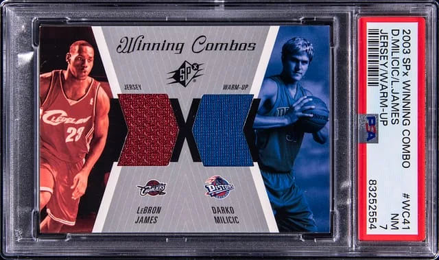 2003-04 Upper Deck SPx LeBron James/Darko Milicic Winning Combos Jersey/Warm-Up #WC41 card image