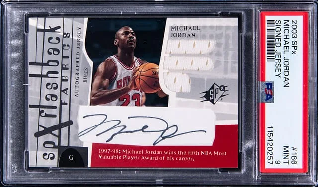 2003-04 Upper Deck SPx Michael Jordan Signed Jersey #186 card image