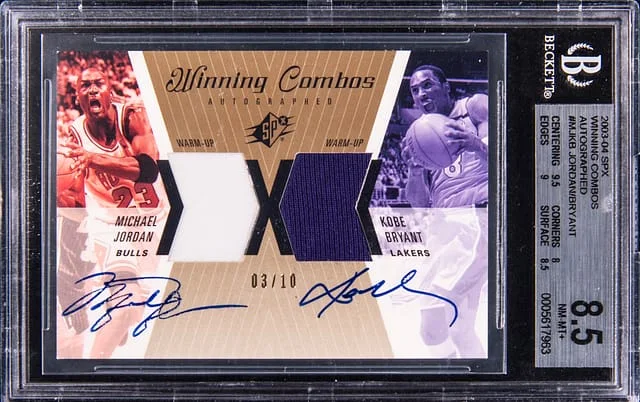 2003-04 Upper Deck SPx Michael Jordan/Kobe Bryant Winning Combos Autographed #MJ/KB card image
