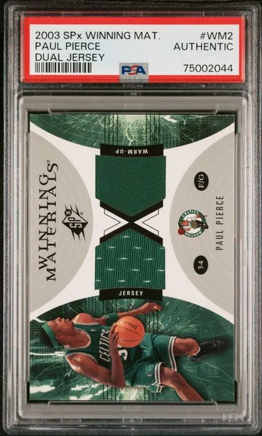2003-04 Upper Deck SPx Paul Pierce Game-Used Winning Materials Dual Jersey #WM2 card image