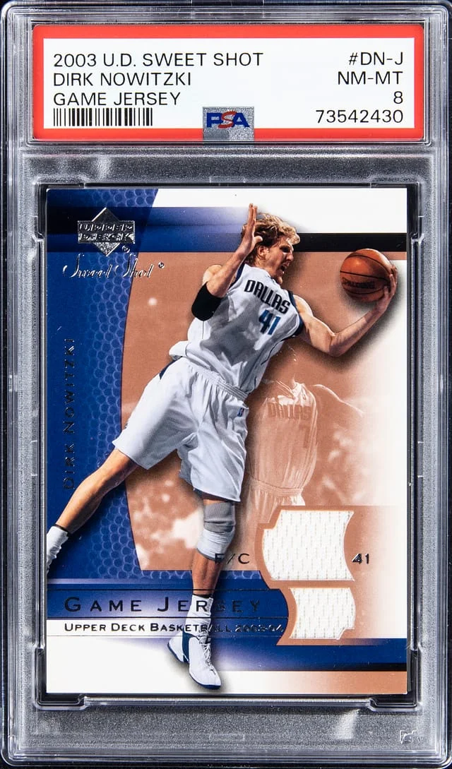 2003-04 Upper Deck Sweet Shot Dirk Nowitzki Game Jersey #DN-J card image