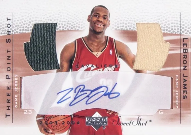 2003-04 Upper Deck Sweet Shot Lebron James Three-Point Shots #LJ-3 card image