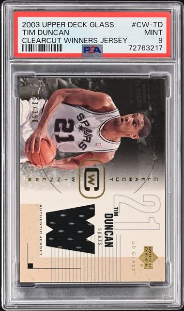 2003-04 Upper Deck Tim Duncan Game-Used Glass Clearcut Winners Jersey #CW-TD card image