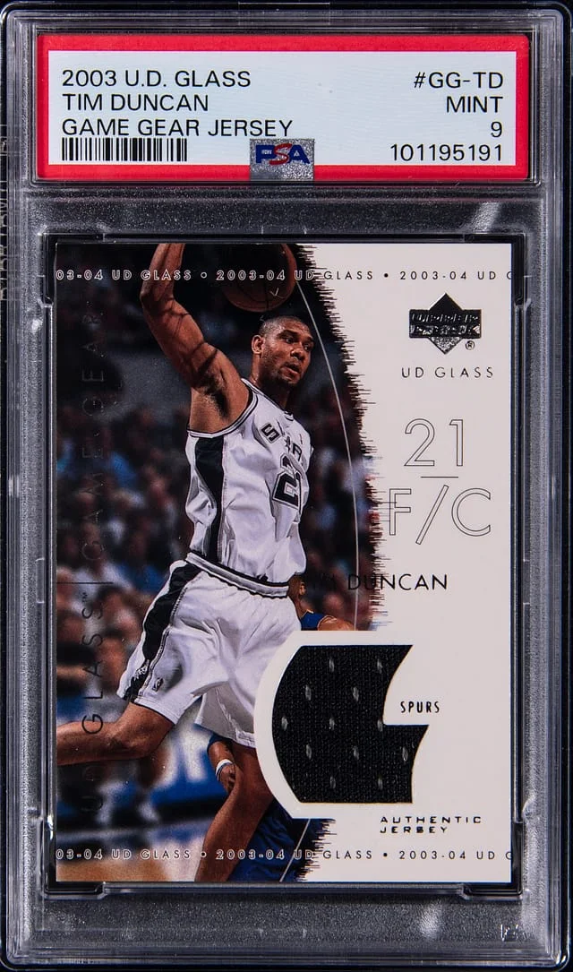 2003-04 Upper Deck Tim Duncan Glass Game Gear Jersey #GG-TD card image