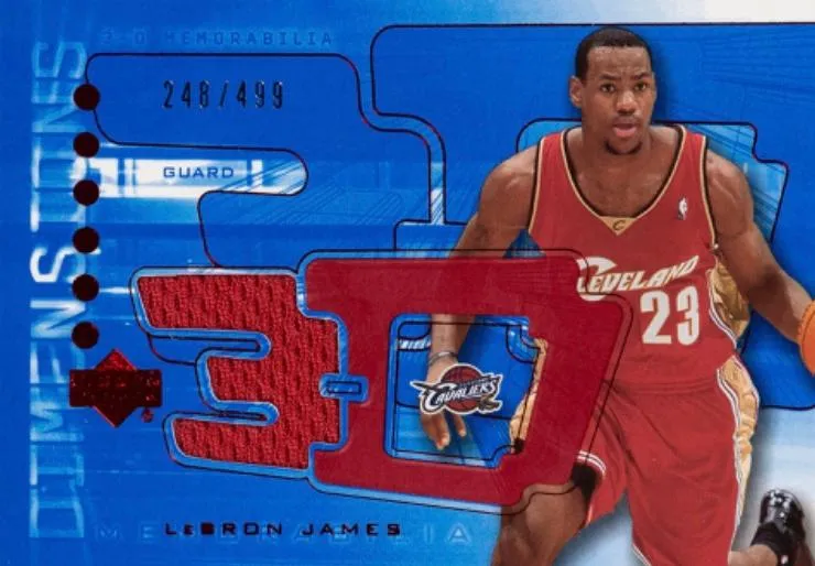 2003-04 Upper Deck Triple Dimensions Lebron James 3-D Shooting Shirts #3DS13 card image