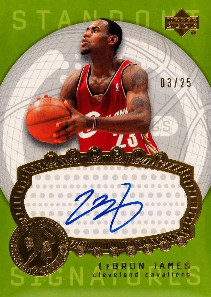 2003-04 Upper Deck Triple Dimensions Lebron James Standout Sigs #STA3 card image