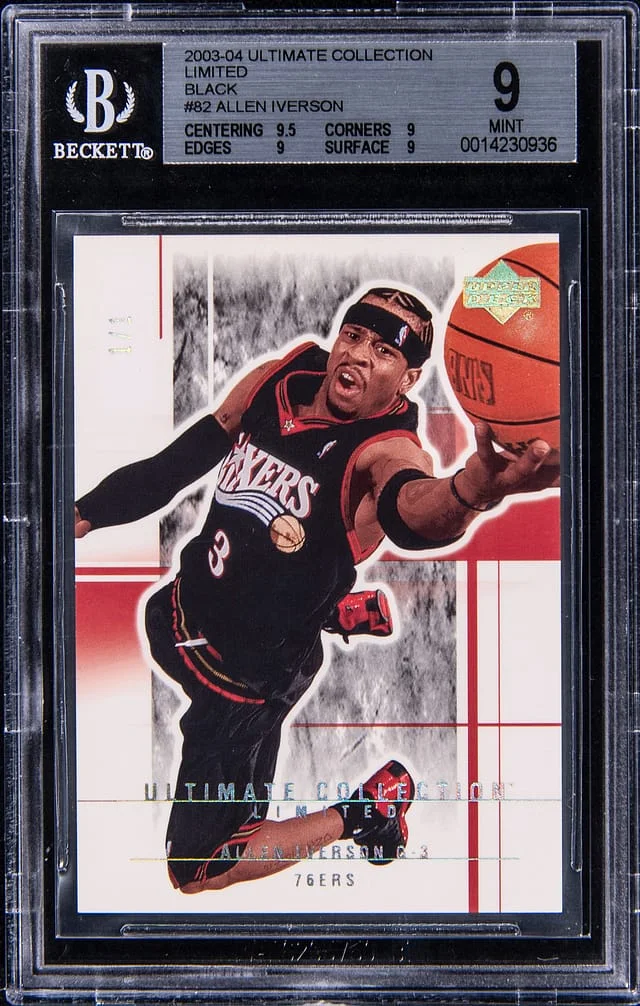 2003-04 Upper Deck Ultimate Collection Allen Iverson Limited Black #82 card image