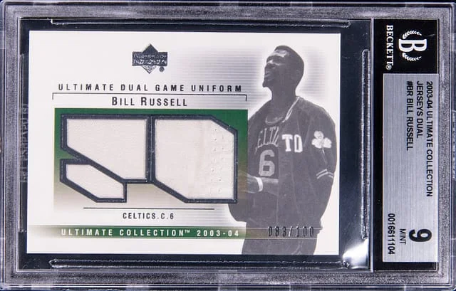 2003-04 Upper Deck Ultimate Collection Bill Russell Jerseys Dual #BR card image