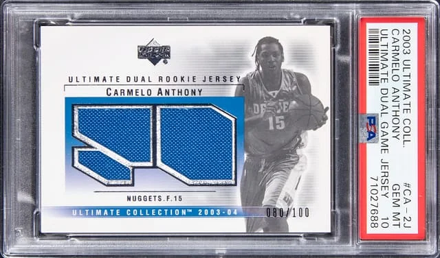 2003-04 Upper Deck Ultimate Collection Carmelo Anthony Ultimate Dual Game Jersey #CA-2J card image