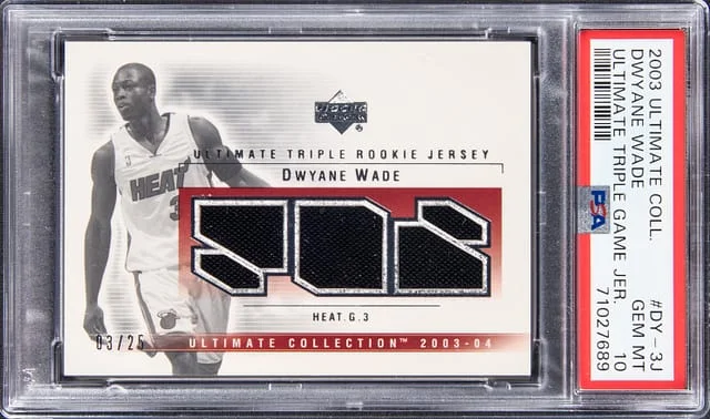 2003-04 Upper Deck Ultimate Collection Dwyane Wade Ultimate Triple Game Jersey #DY-3J card image