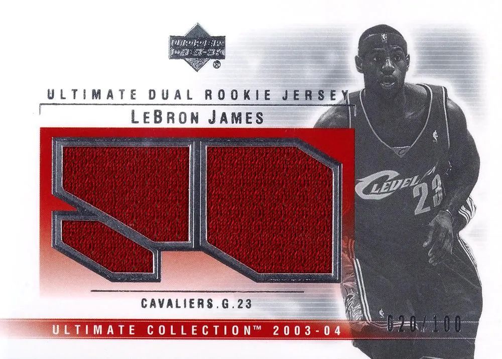 2003-04 Upper Deck Ultimate Collection Lebron James Jerseys Dual #LJ-2J card image