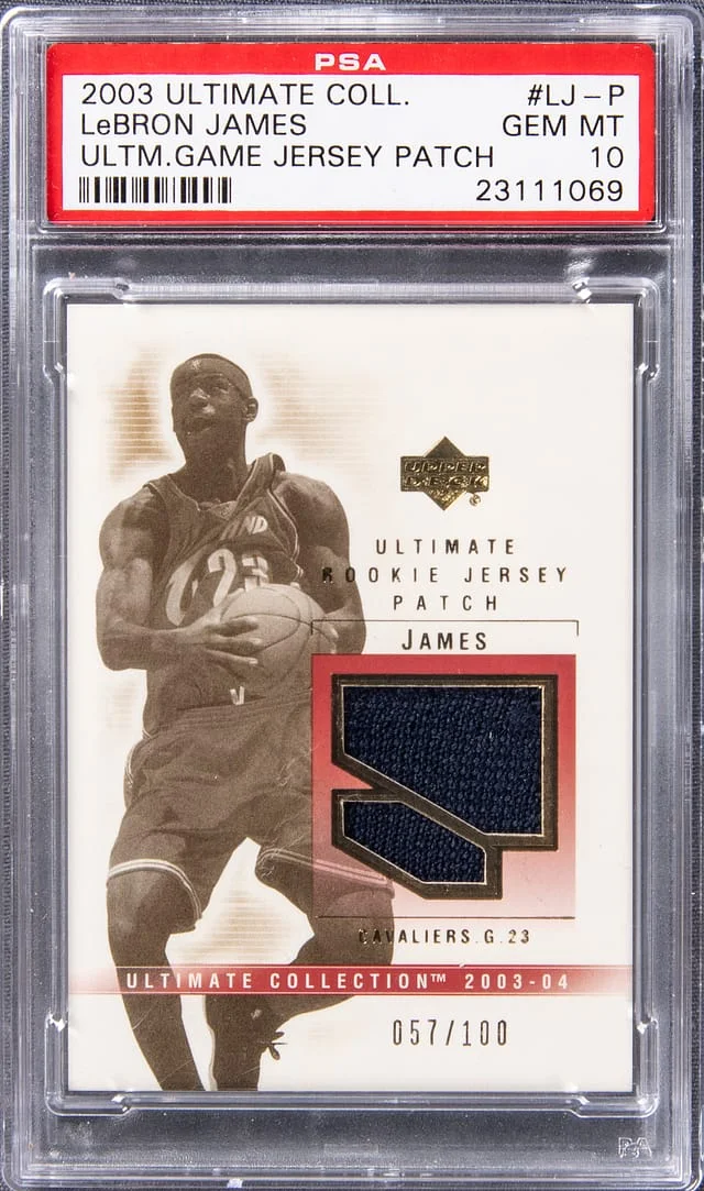 2003-04 Upper Deck Ultimate Collection LeBron James Game Jersey Patch #LJ-P card image