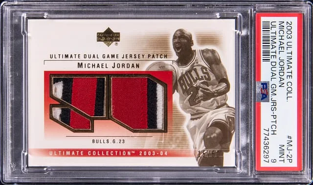 2003-04 Upper Deck Ultimate Collection Michael Jordan Game-Used Patches Dual #MJ-2P card image