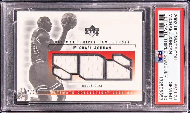 2003-04 Upper Deck Ultimate Collection Michael Jordan Game-Used Ultimate Triple Game Jersey #MJ-JJ card image