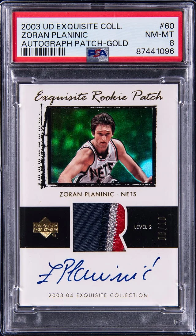 2003-04 Upper Exquisite Collection Autograph Patch Gold Zoran Planinic #60 card image