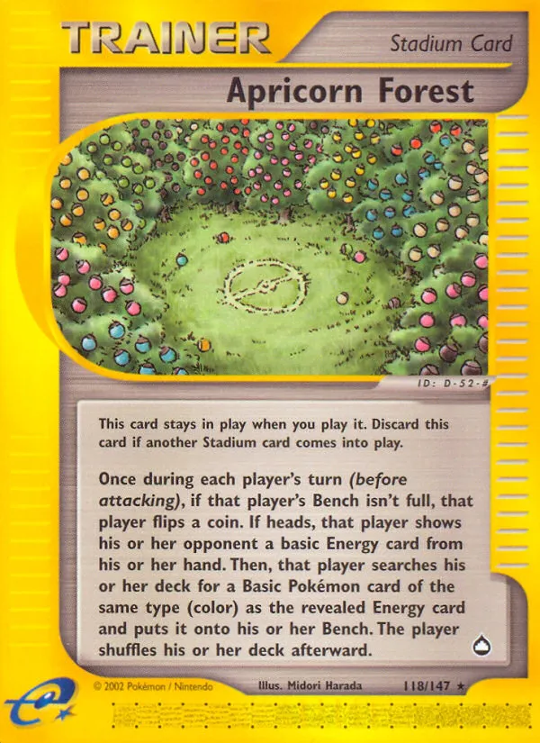 2003 Aquapolis Apricorn Forest #118/147 Rare card image