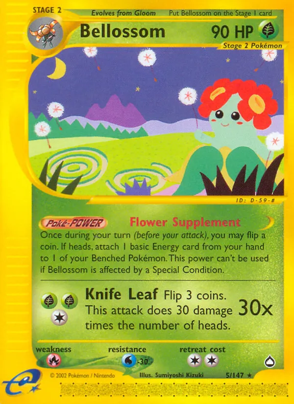 2003 Aquapolis Bellossom #005/147 Rare card image