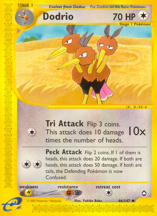 2003 Aquapolis Dodrio Uncommon #046/147 Uncommon card image