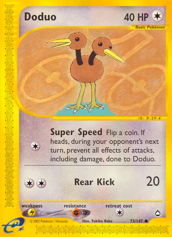 2003 Aquapolis Doduo Common #073/147 Common card image