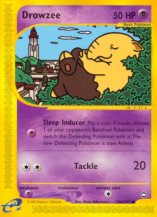 2003 Aquapolis Drowzee Common #074/147 Common card image