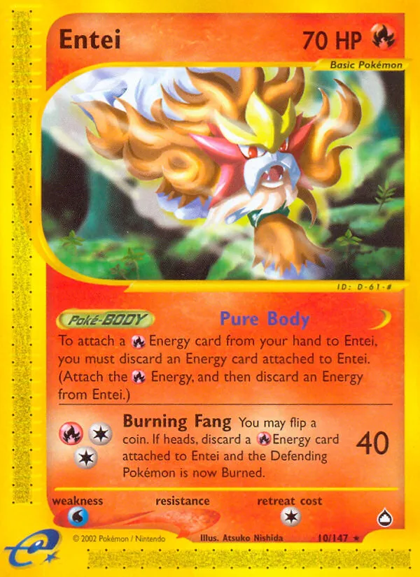 2003 Aquapolis Entei Rare Holo #H8 Rare Holo card image