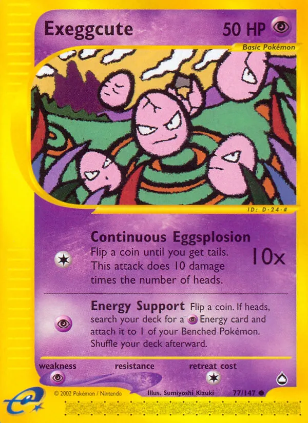 2003 Aquapolis Exeggcute #077/147 Common card image