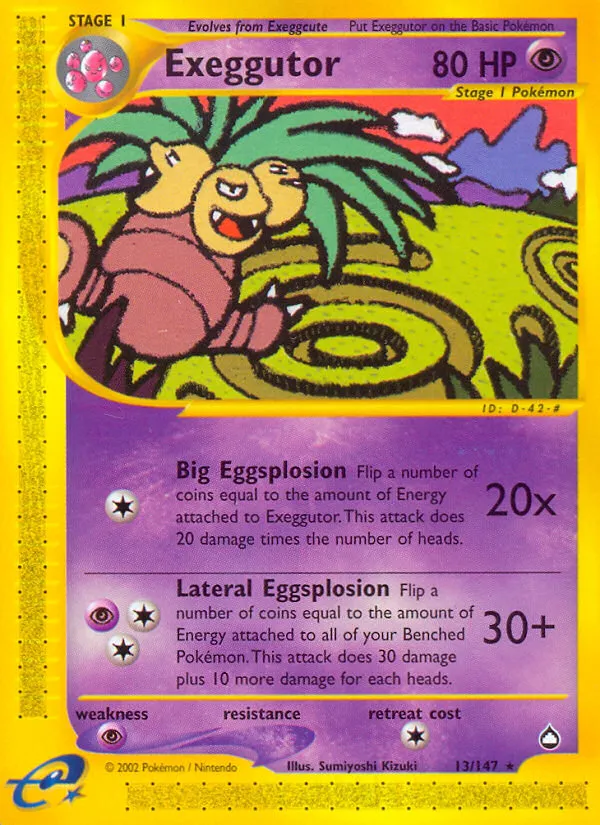 2003 Aquapolis Exeggutor #012/147 Rare card image