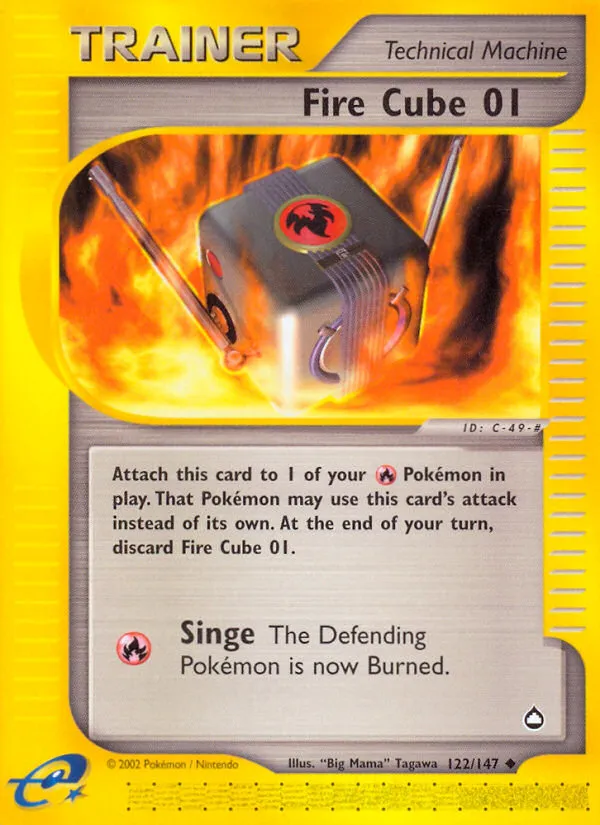 2003 Aquapolis Fire Cube 01 Uncommon #122/147 Uncommon card image