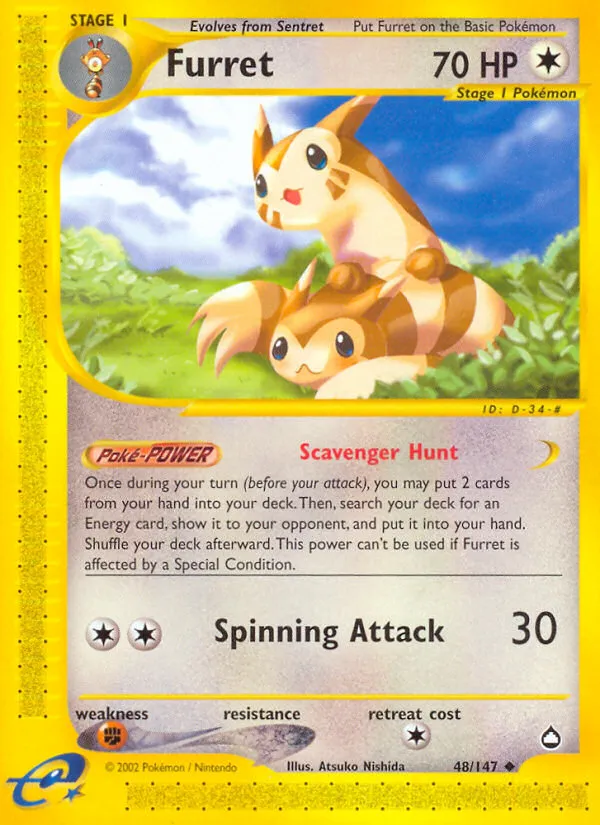 2003 Aquapolis Furret Uncommon #048/147 Uncommon card image
