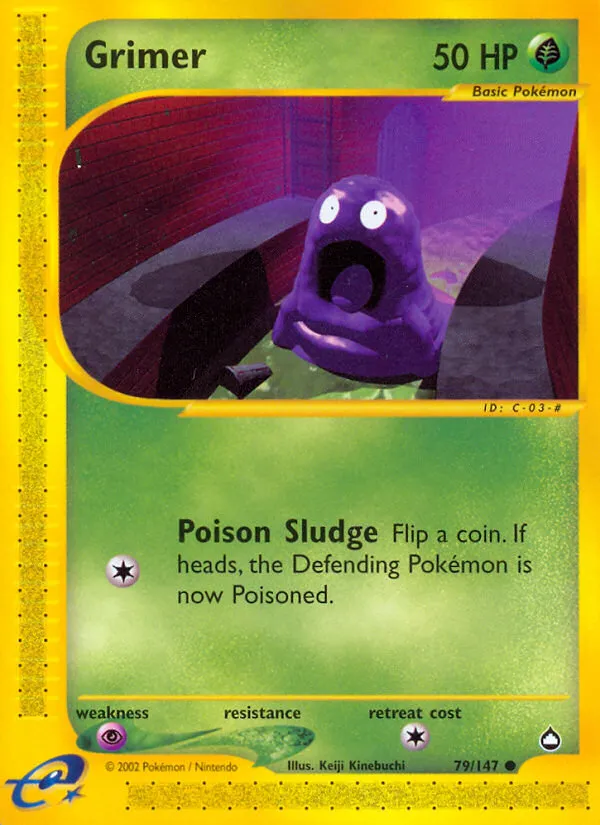 2003 Aquapolis Grimer Common #079/147 Common card image