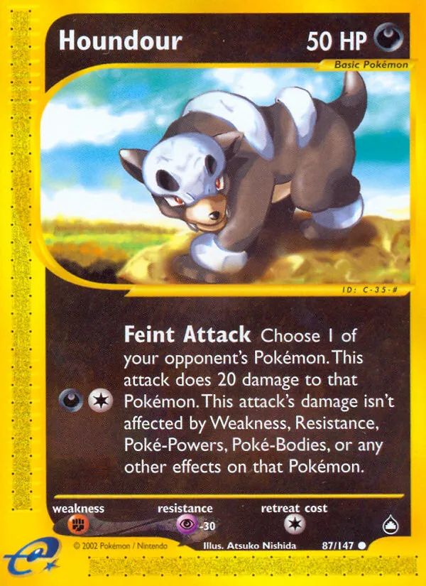 2003 Aquapolis Houndour #087/147 Common card image