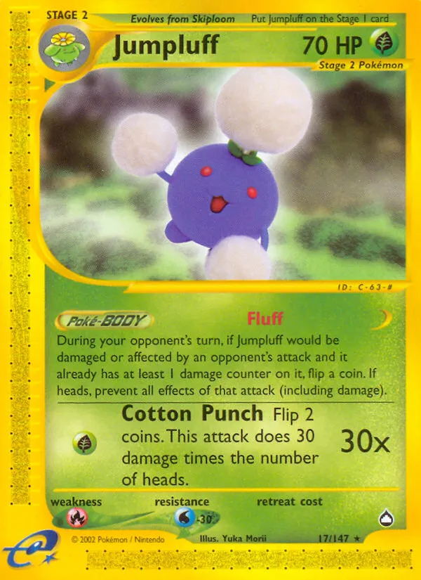 2003 Aquapolis Jumpluff #H13 Rare Holo card image