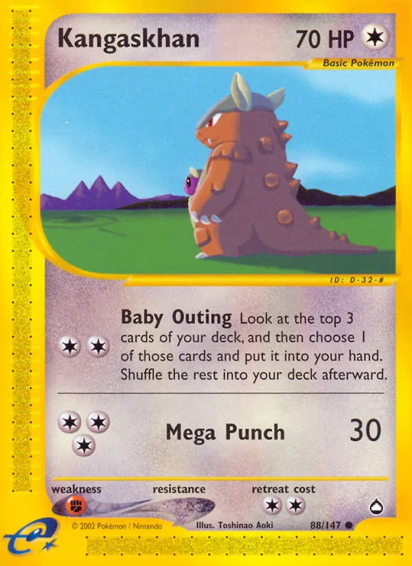 2003 Aquapolis Kangaskhan Common #088/147 Common card image