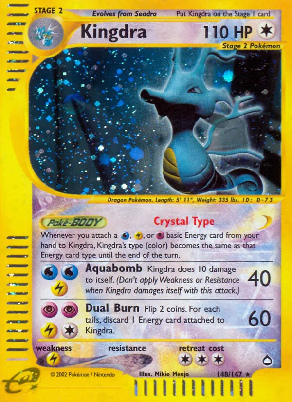 2003 Aquapolis Kingdra #019/147 Rare card image