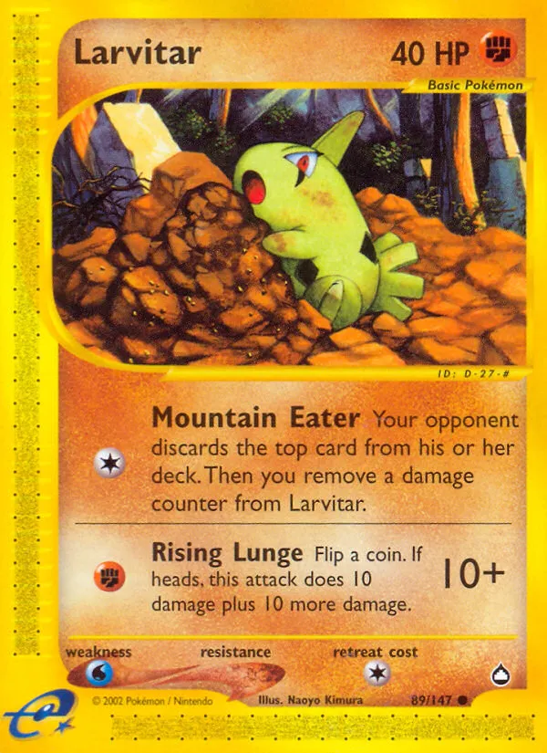 2003 Aquapolis Larvitar Common #089/147 Common card image