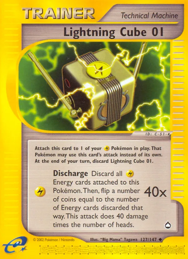 2003 Aquapolis Lightning Cube 01 Uncommon #127/147 Uncommon card image