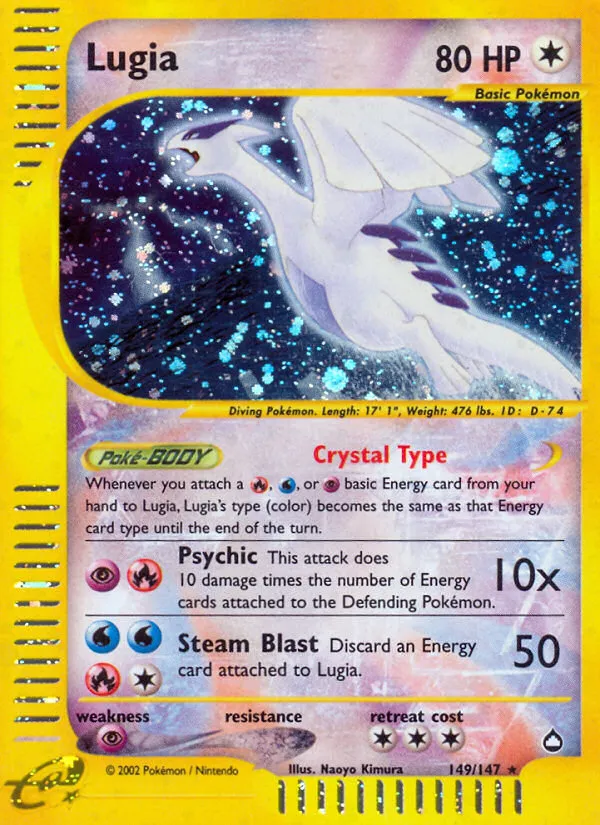 2003 Aquapolis Lugia #149/147 Rare Secret card image