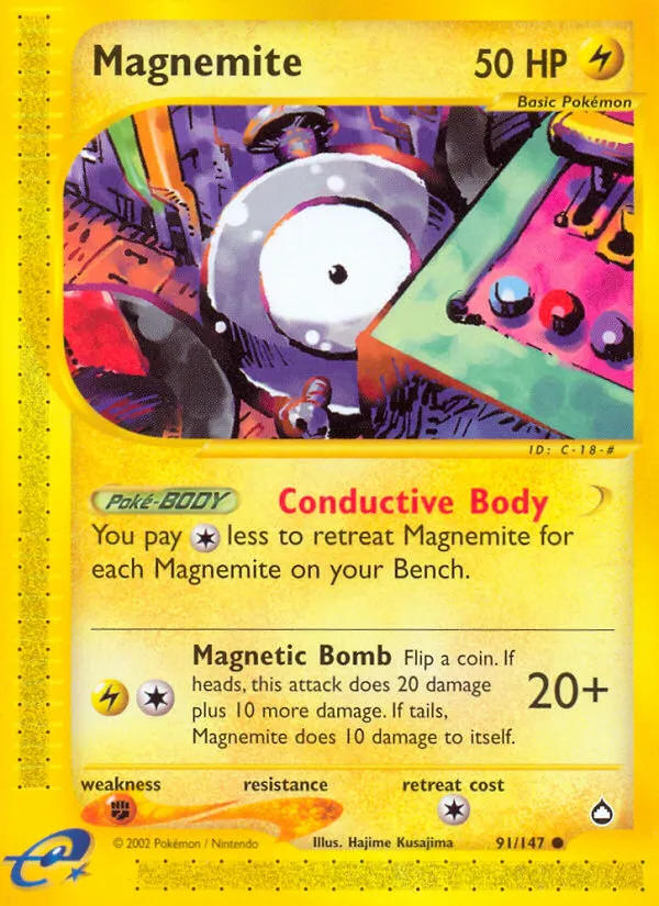 2003 Aquapolis Magnemite Uncommon #052/147 Uncommon card image