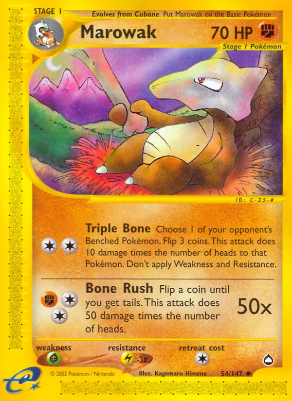 2003 Aquapolis Marowak Uncommon #054/147 Uncommon card image