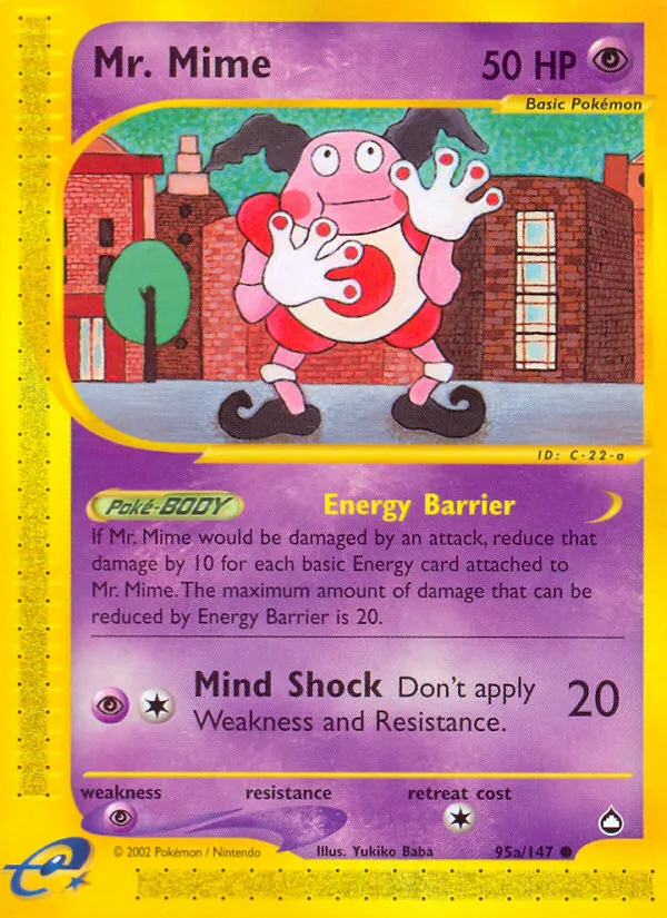 2003 Aquapolis Mr. Mime Common #095/147 Common card image
