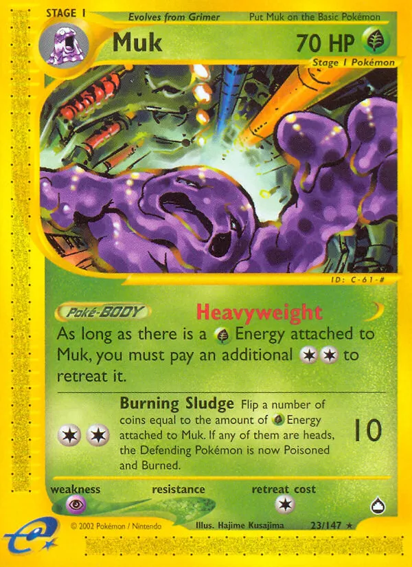 2003 Aquapolis Muk #H17 Rare Holo card image