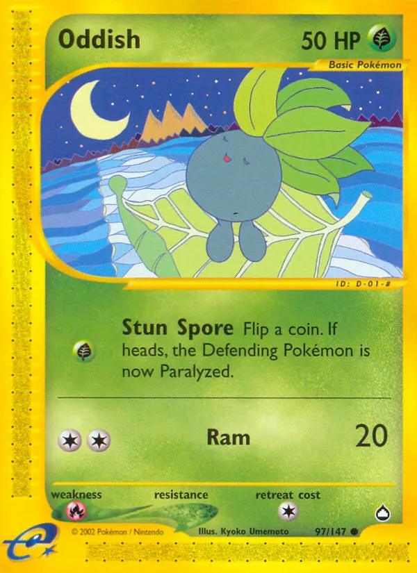 2003 Aquapolis Oddish Common #097/147 Common card image