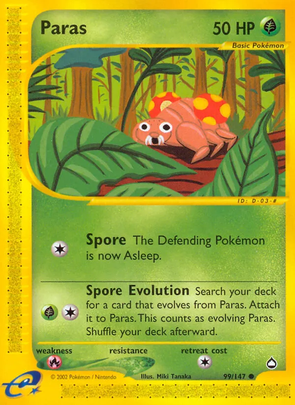 2003 Aquapolis Paras Common #099/147 Common card image