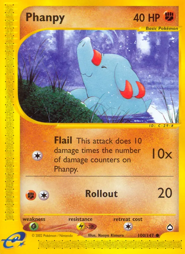 2003 Aquapolis Phanpy Common #100/147 Common card image