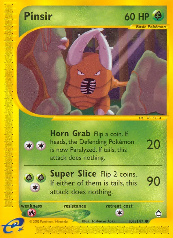2003 Aquapolis Pinsir Common #101/147 Common card image