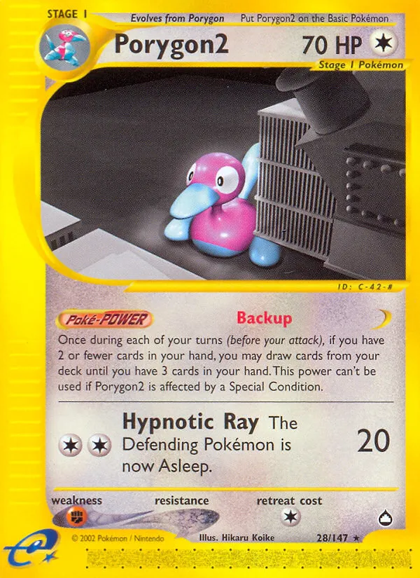 2003 Aquapolis Porygon2 #028/147 Rare card image