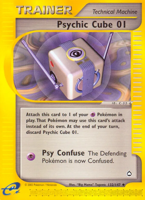 2003 Aquapolis Psychic Cube 01 Uncommon #132/147 Uncommon card image
