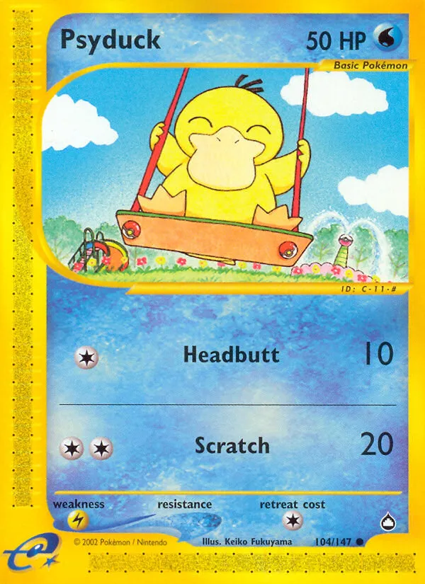 2003 Aquapolis Psyduck Common #104/147 Common card image