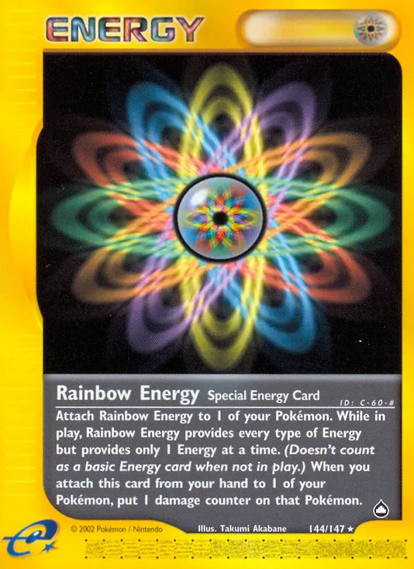 2003 Aquapolis Rainbow Energy #144/147 Rare card image